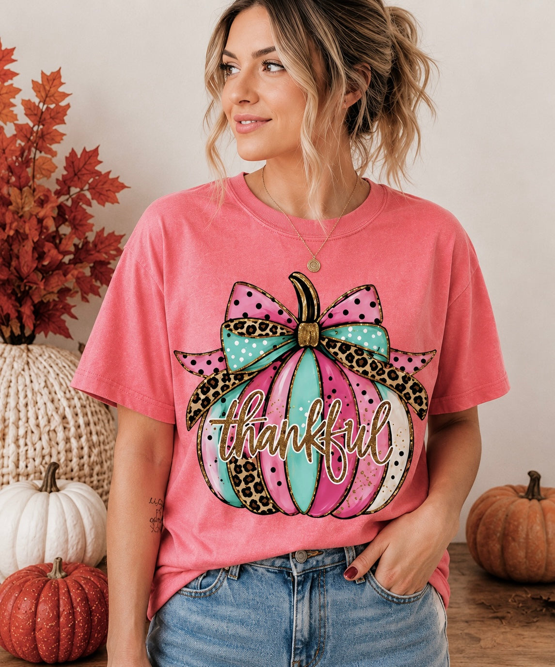 Preppy Thankful Pumpkin