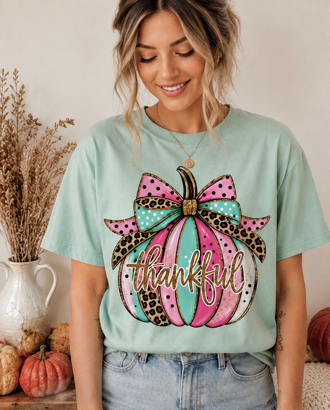 Preppy Thankful Pumpkin