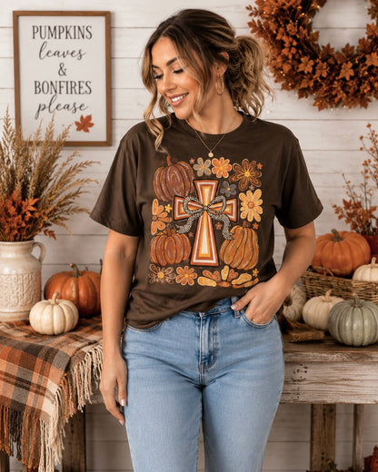 Autumn Cross & Pumpkins