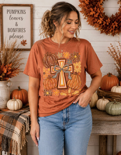 Autumn Cross & Pumpkins