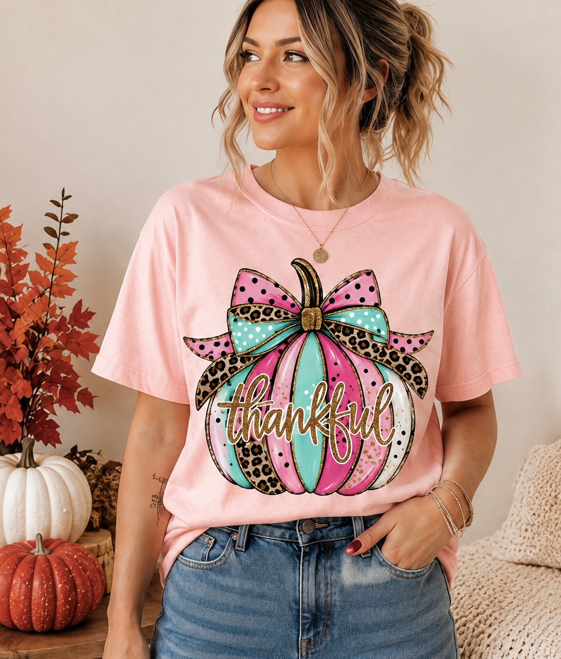 Preppy Thankful Pumpkin
