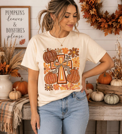 Autumn Cross & Pumpkins