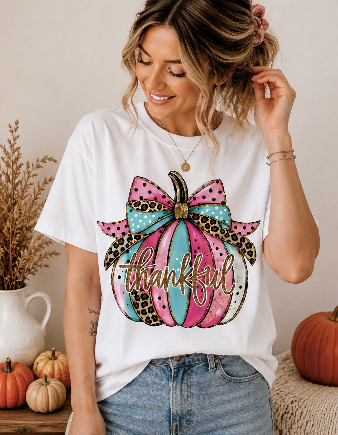 Preppy Thankful Pumpkin