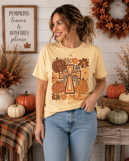 Autumn Cross & Pumpkins