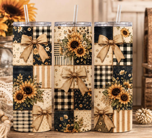 Patchwork Sunflower Tumbler