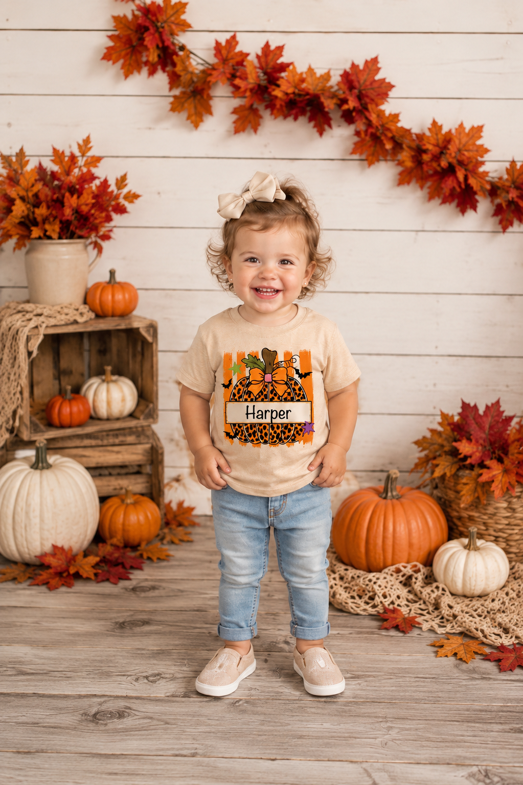 Personalized Bow Pumpkin