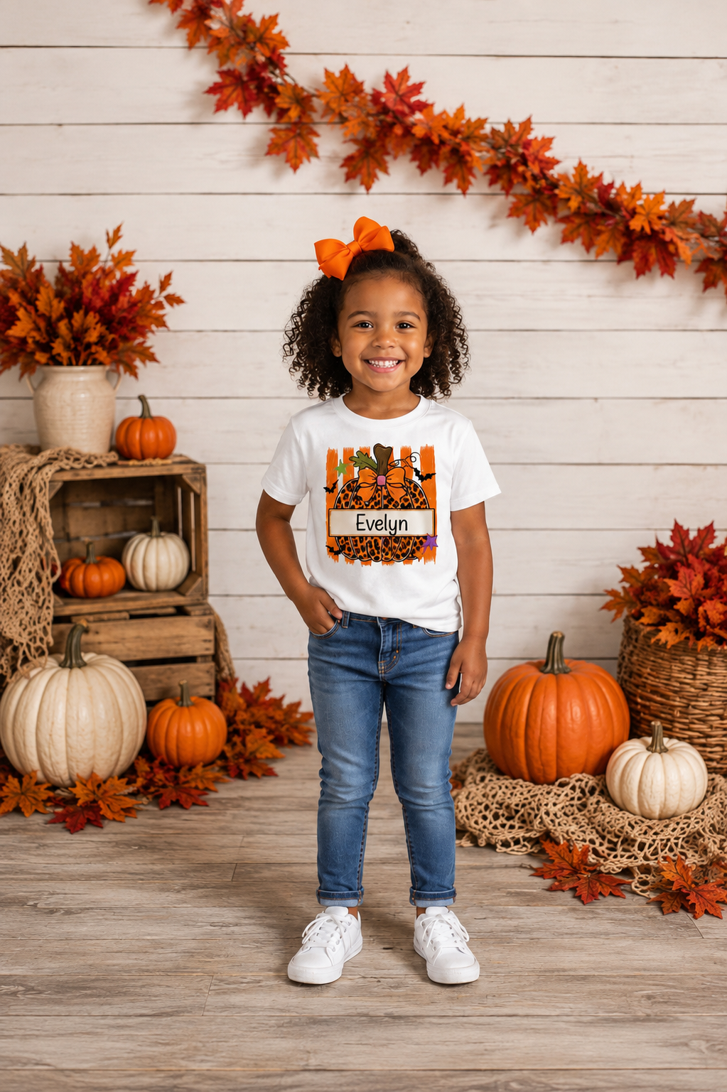 Personalized Bow Pumpkin