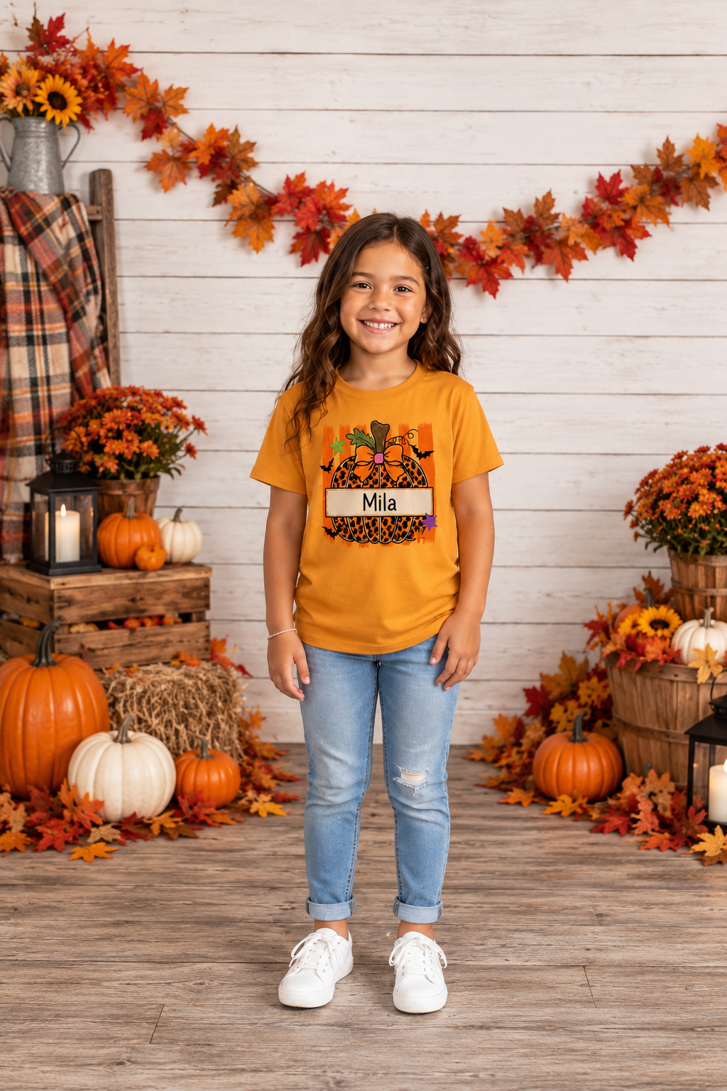 Personalized Bow Pumpkin