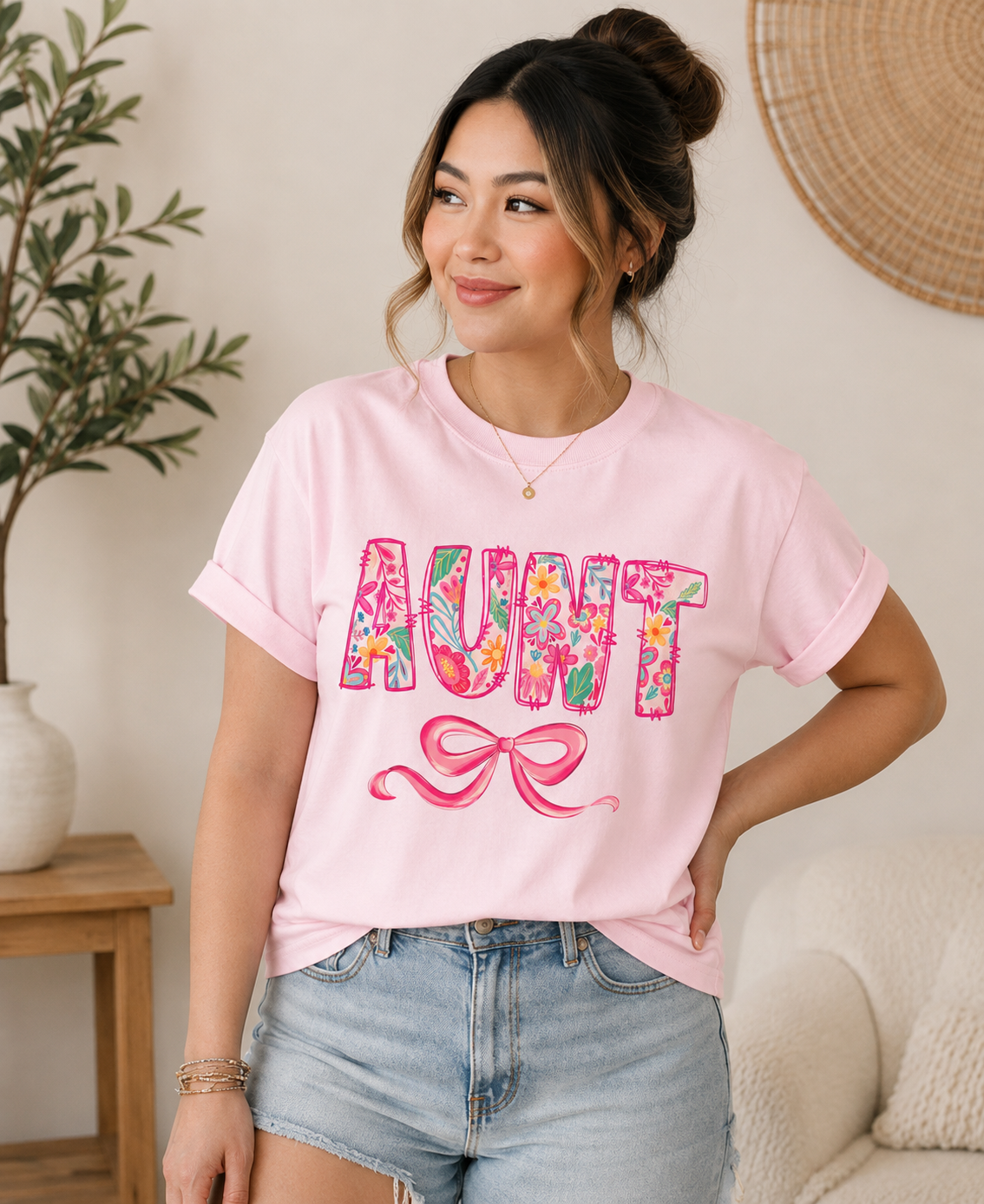 AUNT Floral Bow