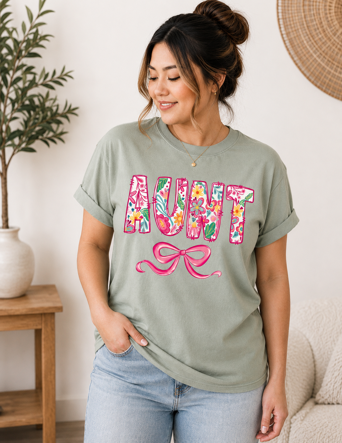 AUNT Floral Bow