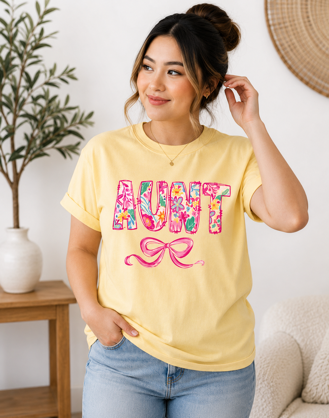 AUNT Floral Bow