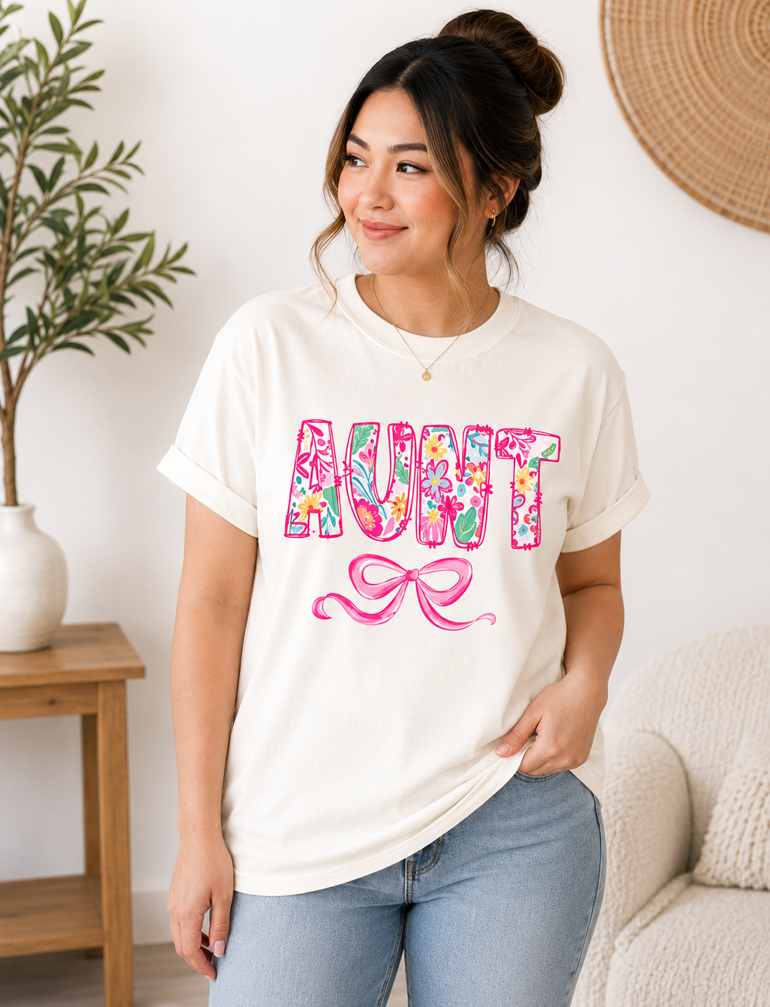 AUNT Floral Bow