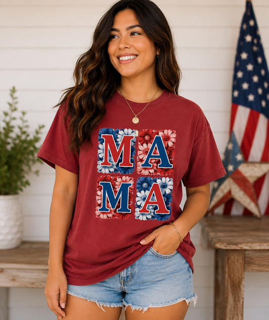 Patriotic Floral Mama